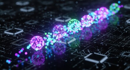 Futuristic ui ux design concept with glowing data streams and digital interfaces for advanced technology applications isolated on white background