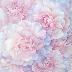 Obraz premium Soft Pastel Flowers in Bloom with Delicate Petals and Subtle Color Palette for Serene Backgrounds and Designs