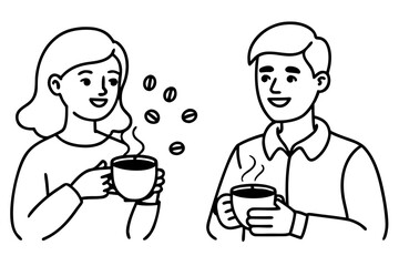 young couple drinking coffee