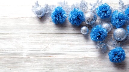 memorable. Celebration concept with blue decorative elements on a white wooden background. tutorial guides, club newsletters, designed for sports & leisure club marketing, used by product marketers.