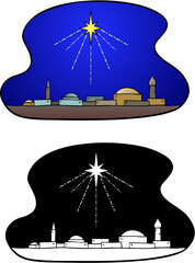 Star of Bethlehem, with bonus black outline version