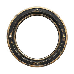 Obraz premium Steampunk Circular Frame with Rivets and Weathered Metal Texture for Industrial Design Projects and Creative Compositions