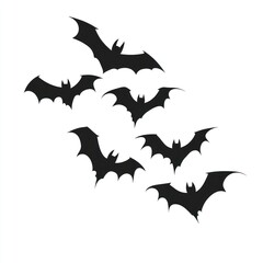 Flying bats Halloween spooky illustration