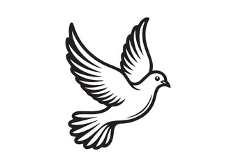 Fototapeta premium Dove of peace line art Vector
