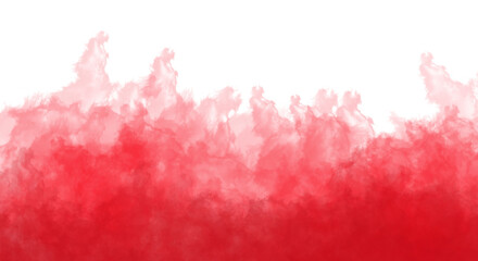 Red smoke effect isolated on transparent background for design and decoration