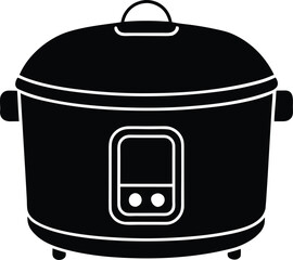 Modern electric cooker with a digital display kitchen appliance illustration