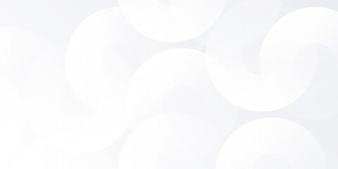 Abstract white background with grey circle lines. Digital future technology art modern simple