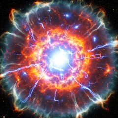 Obraz premium Stunning View of a Supernova Explosion with Bright Cosmic Energy in Deep Space 