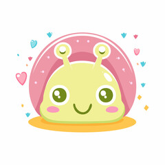 Adorable Cartoon Snail Illustration Cute Shell and Happy Face