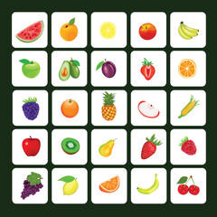 set of icons of food
