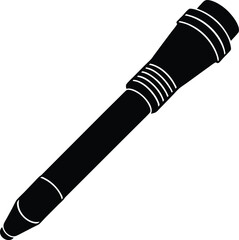 Medical illustration of a penlight used for eye examination