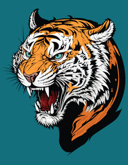 Tiger logo roaring vector illustration