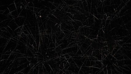 Abstract Fireworks Lines in Black Sky –  Light Trail on Dark Background