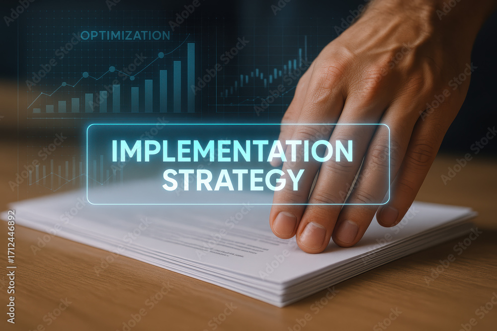 Poster implementation strategy optimization and success inspire growth and planning for effective developme