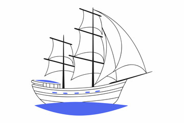 ship on a white background