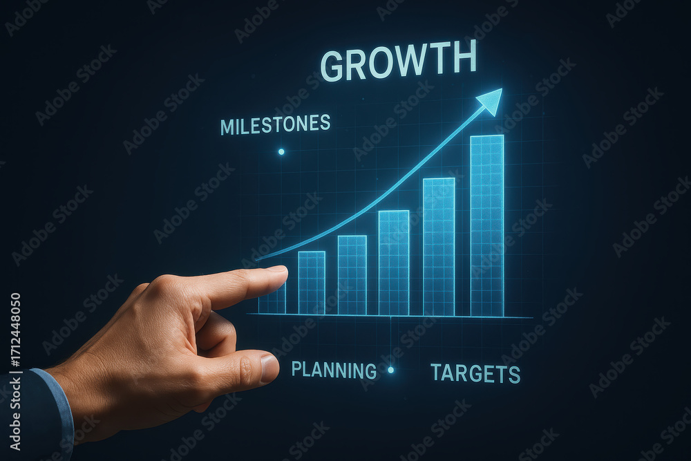 Poster growth with milestones planning and target leads to steady progress development and continuous impro