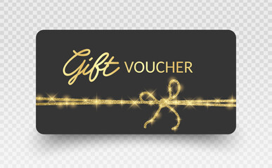 Elegant Gift Voucher with Golden Glitter Effect