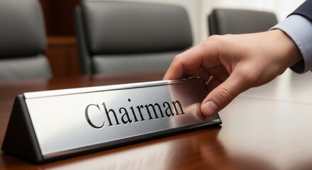 Chairman leadership and authority guide business meeting with executive appointment and person involvement