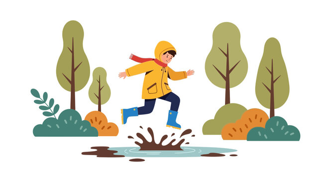 Child's Playful Leap: A Joyful Moment in the Park, Illustrating Nature's Embrace