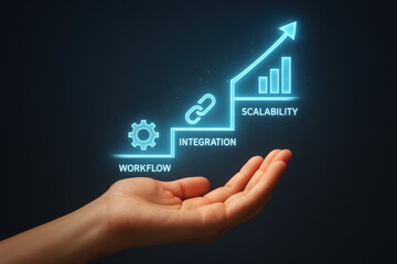 Workflow and integration support business growth and technology development with scalable progress steps