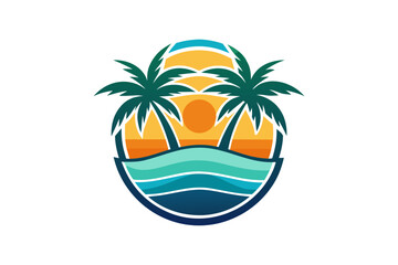 tropical island vector illustration