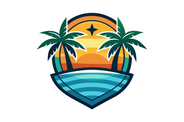 tropical island with palms