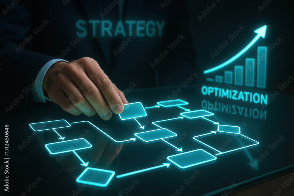Aufkleber strategy optimization workflow and business growth create a clear pathway to success and development