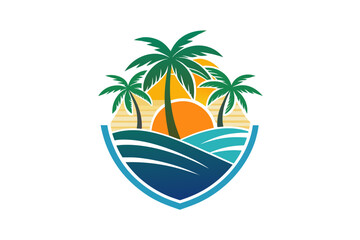 tropical island vector illustration