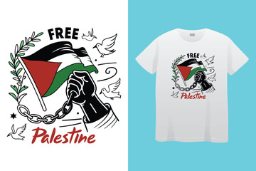 Stand with Palestine with brush design social media post