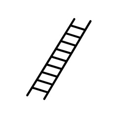 A simple black ladder outline on transparent background silhouette