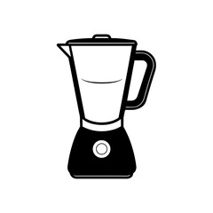Illustration of a black blender on transparent background silhouette