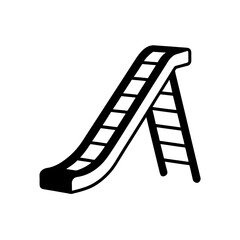 Illustration of a playground slide on transparent background silhouette