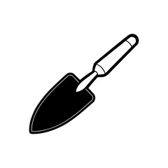 Illustration of a garden trowel on transparent background silhouette