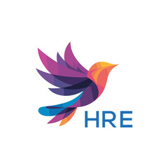HRE “Stylish Multicolored Bird Emblem for Marketing” HRE LATER LOGO, “Bright Modern Bird Symbol for Brand Identity” “Elegant Gradient Bird Logo for Branding and Business” 
