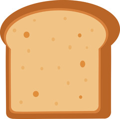 cute fresh slice bread bakery vector cartoon illustration