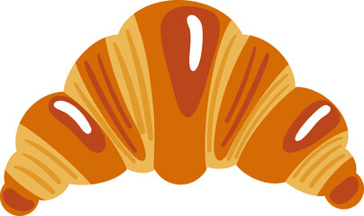 cute fresh bake croissants bakery vector cartoon illustration