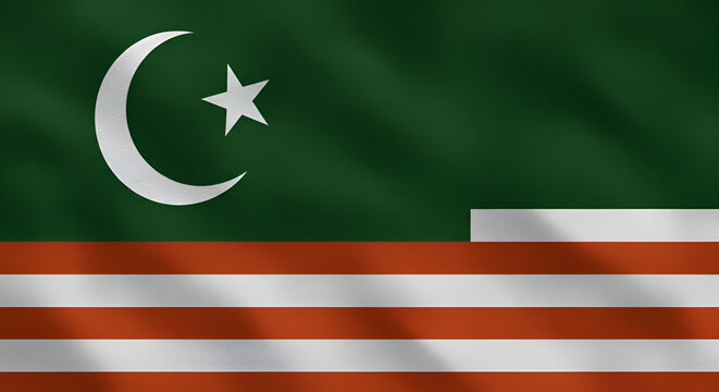 Realistic waving flag of Arakan Rohingya Salvation Army, showcasing identity