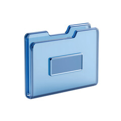 3d icon of  transparent blue folder symbolizing organization and data storage 
