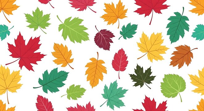 Colorful Autumn Leaves Pattern vector