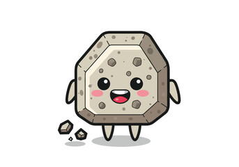 Fototapeta premium A cute polygonal asteroid is jumping with joy.