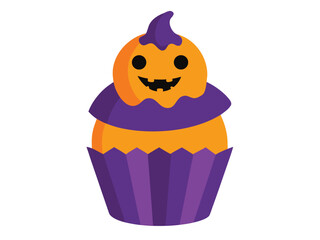 Delicious Halloween Cupcake Design with Orange and Black Decorations