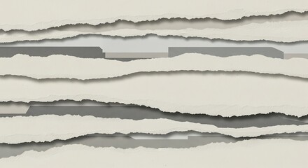 Naklejka premium Abstract background of layered torn paper strips with realistic ripped edges and soft shadows.