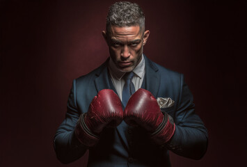 Lawyer with boxing gloves - boxing attorney; tough determined defense of jjustice. Client advocacy, Fighter, capable, powerful ,confident legal, defense attorney, medical malpractice, personal injury