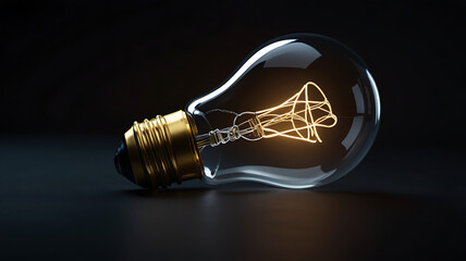 light bulb on black background