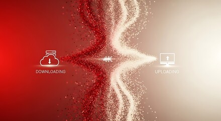 Abstract Data Flow Red White Gradient.