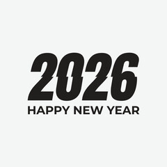 Creative concept of 2026 Happy New Year posters set. Design templates with typography logo 2026 for celebration and season decoration. Minimalistic trendy backgrounds for branding, banner, cover, card
