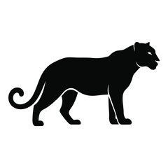 Obraz premium Silhouette of a majestic black panther in a powerful stance animal art silhouette