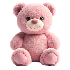 Obraz premium Adorable Pink Teddy Bear Stuffed Animal Toy with Soft Fur and Cute Features for Children's Playtime