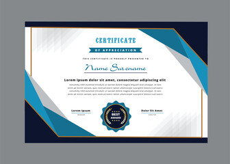 Elegant Certificate of Appreciation Template with Modern Design and Professional Layout.