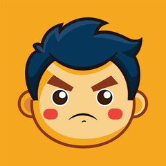 Close-up of a yellow emoji face with sad expression and dark eyes conveying unhappiness